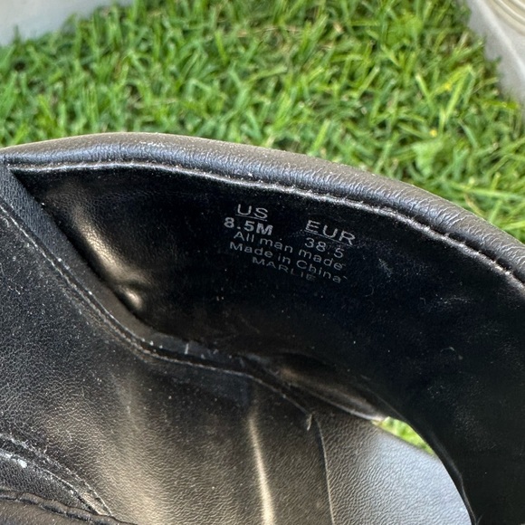 CUSTOM PAINTED Black Leather Platform Black Heels ‼️ - Picture 8 of 8